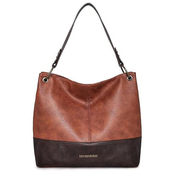Hobo Bag Purses and Handbags for Women Top Handle Handbags with Zip A-brown